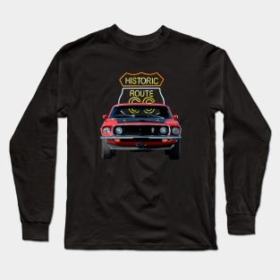 1969 Mustang Mach 1 in our route 66 series on back Long Sleeve T-Shirt